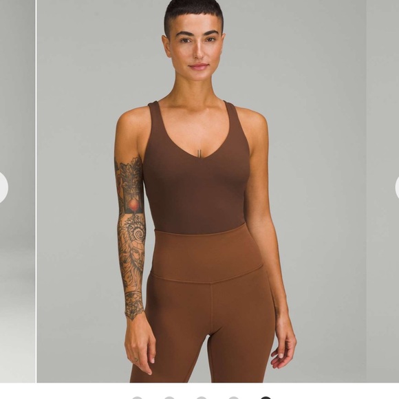 NWT Lululemon Thong Align Bodysuit Removable Bra Pads java Size 4 - Picture 2 of 7